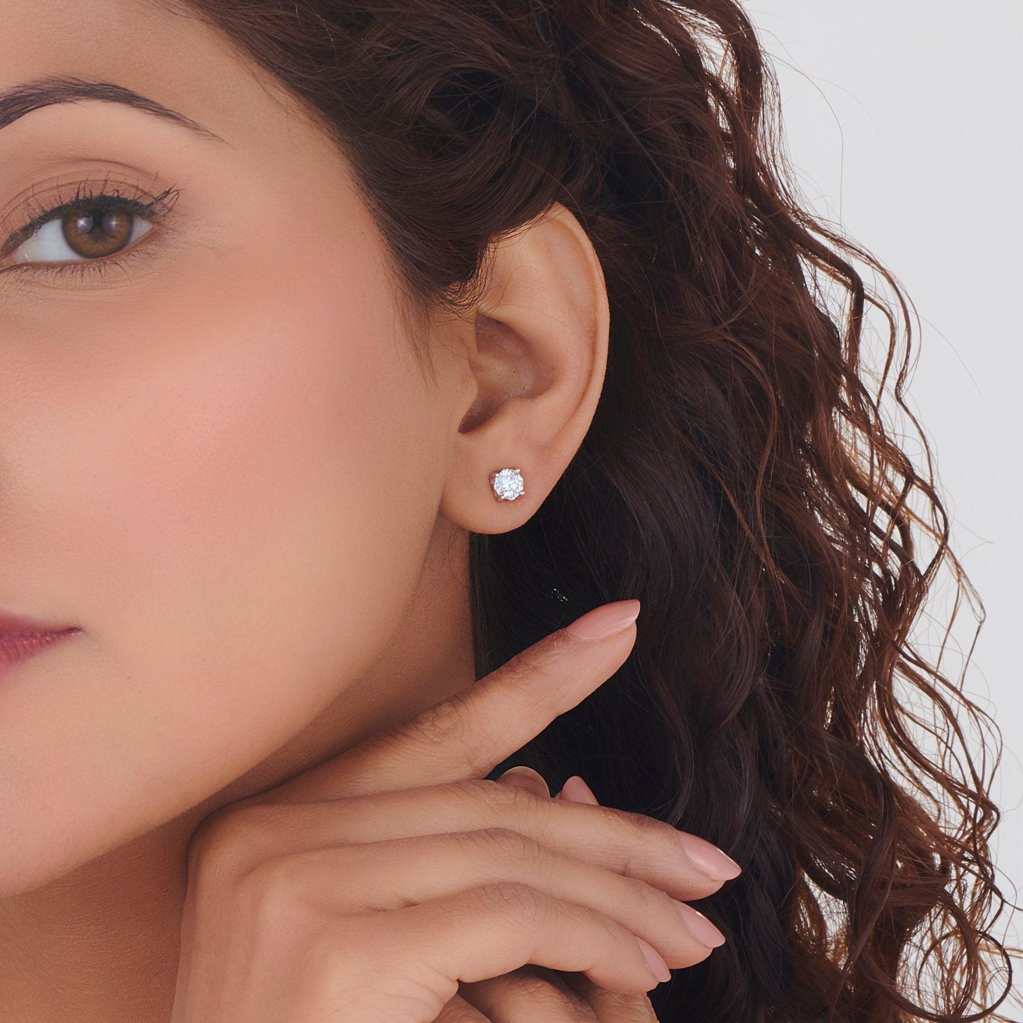 Zen Pirlanta 0.50 cts Round Solitaire Earrings