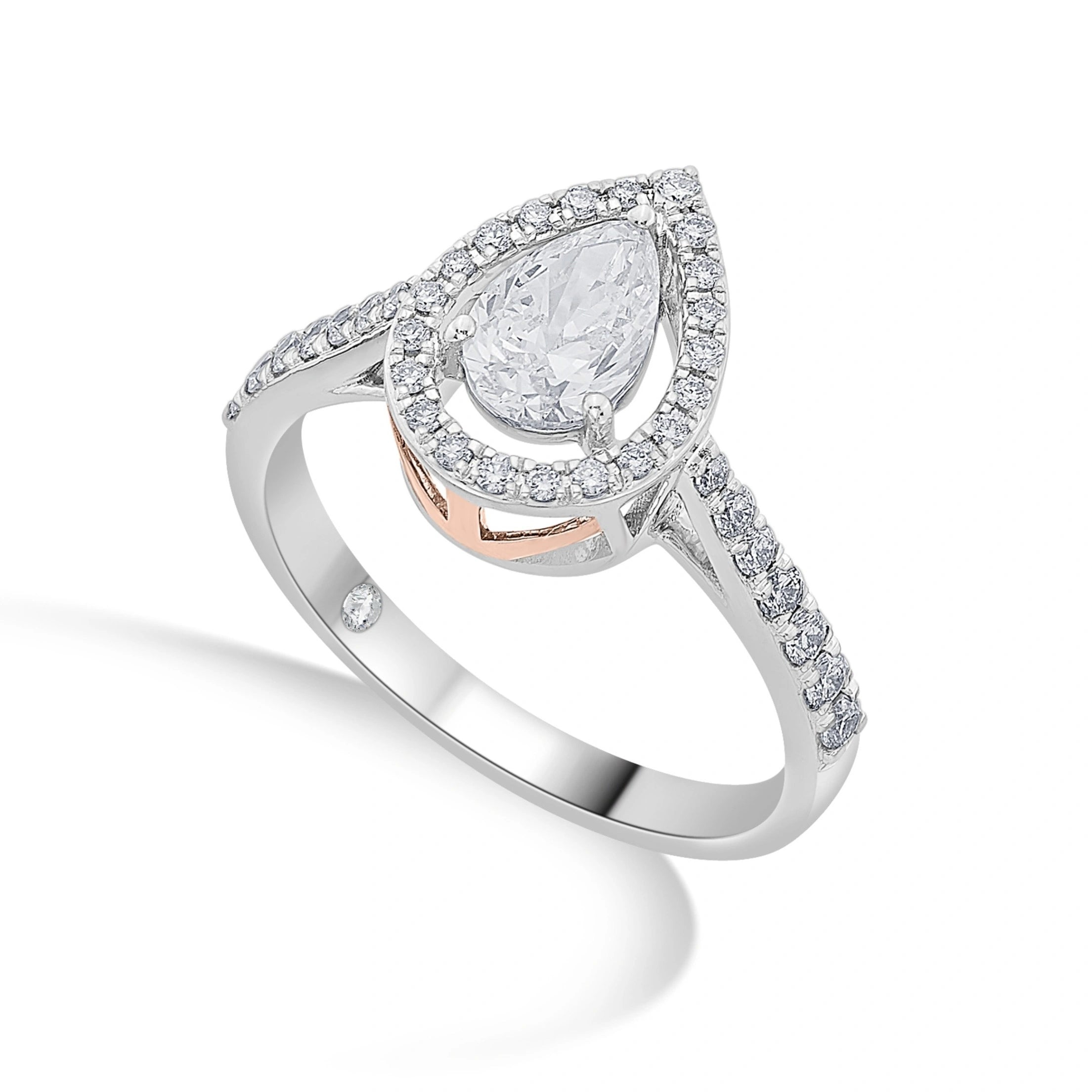 Zen Pirlanta Luminous Teardrop Ring - Zen Diamond India