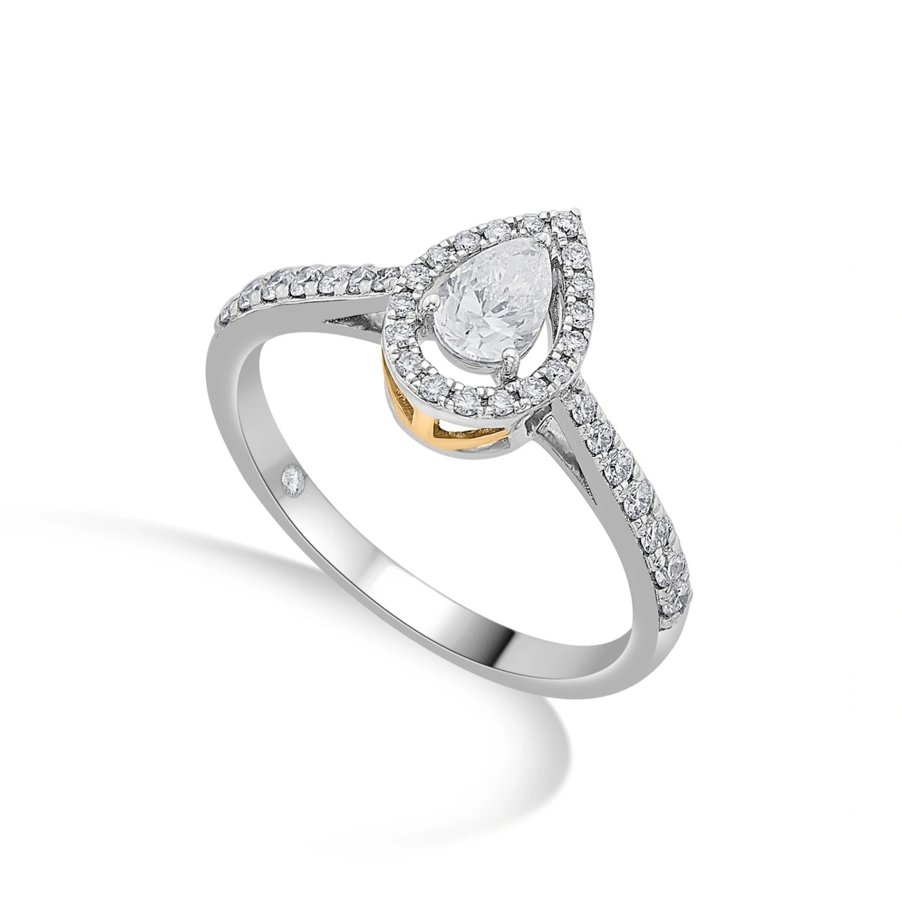 Zen Pirlanta Pear Solitaire Ring - Zen Diamond India