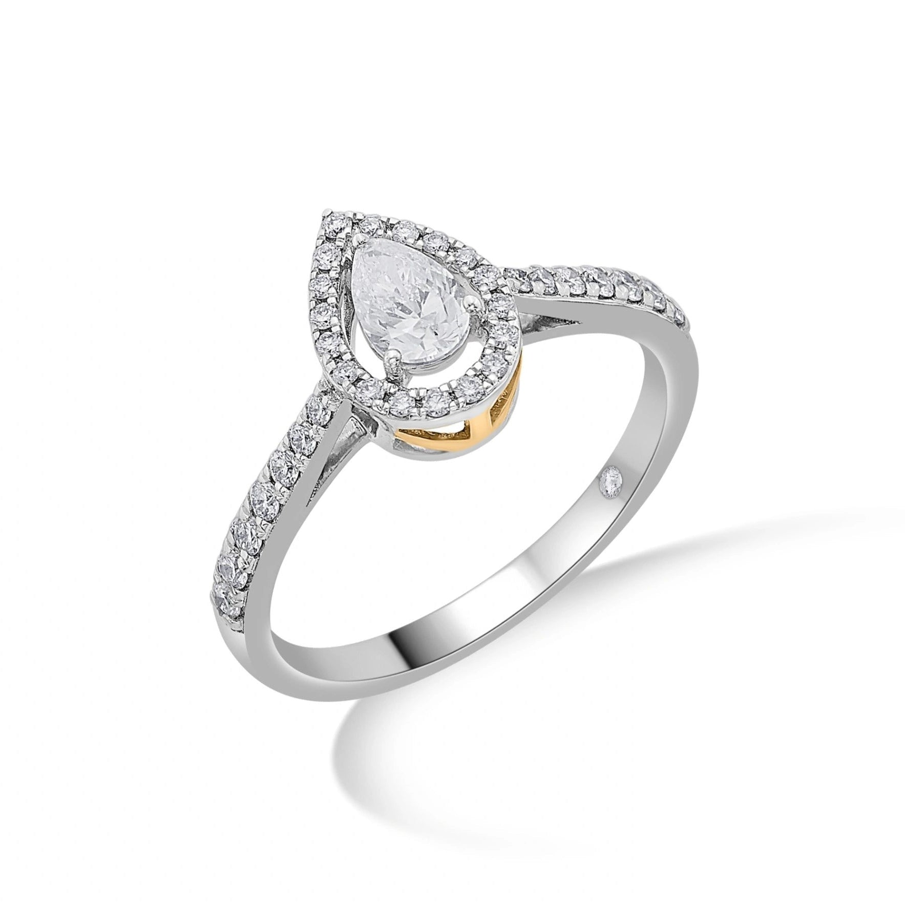 Zen Pirlanta Pear Solitaire Ring - Zen Diamond India