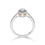 Zen Pirlanta Paved Pear Solitaire Ring - Zen Diamond India