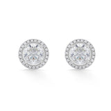 Solitaire Radiant Halo Sparkle Studs - Zen Diamond India