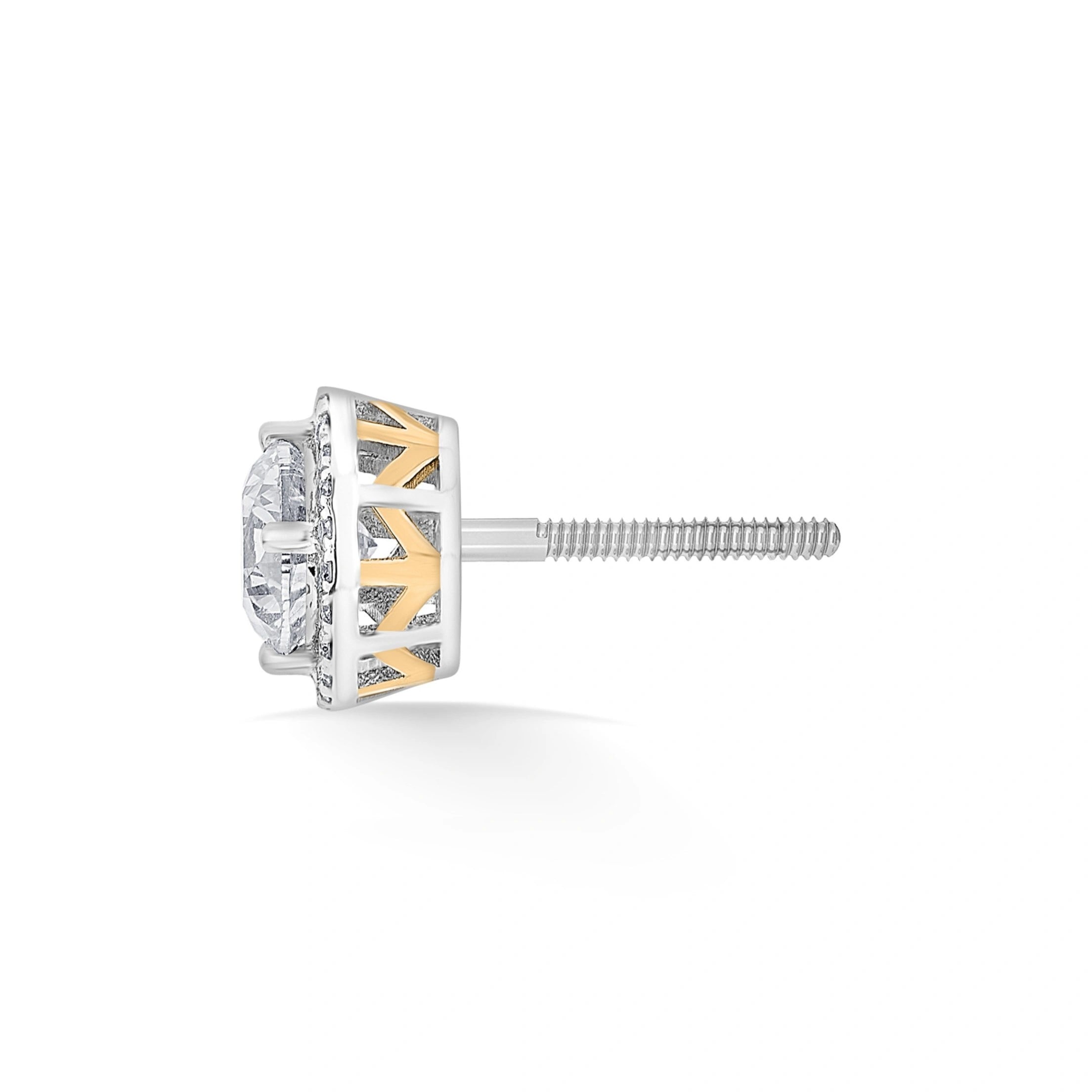 Solitaire Radiant Halo Sparkle Studs - Zen Diamond India