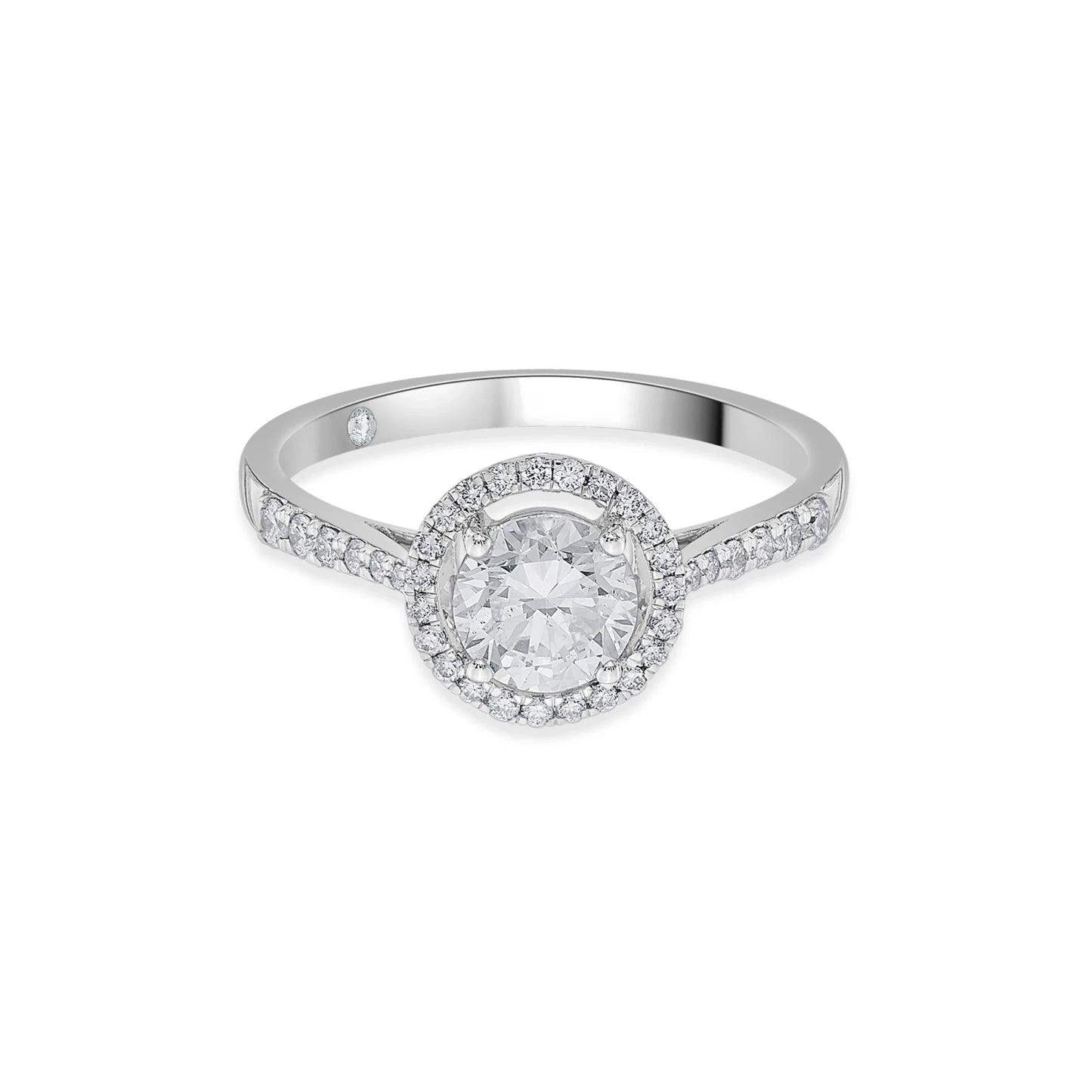 Solitaire Starburst Halo Ring - Zen Diamond India