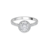 Solitaire Starburst Halo Ring - Zen Diamond India