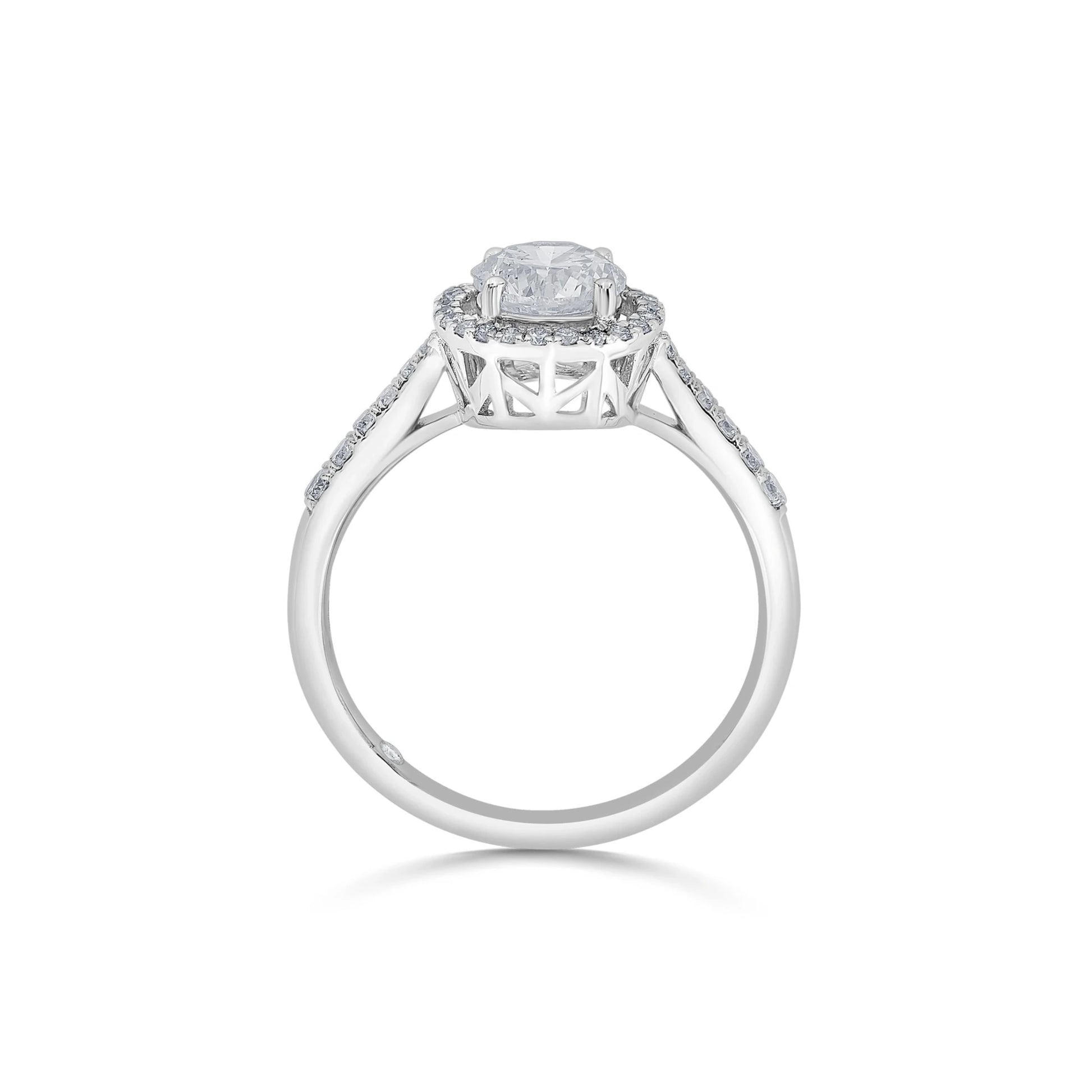 Solitaire Starburst Halo Ring - Zen Diamond India