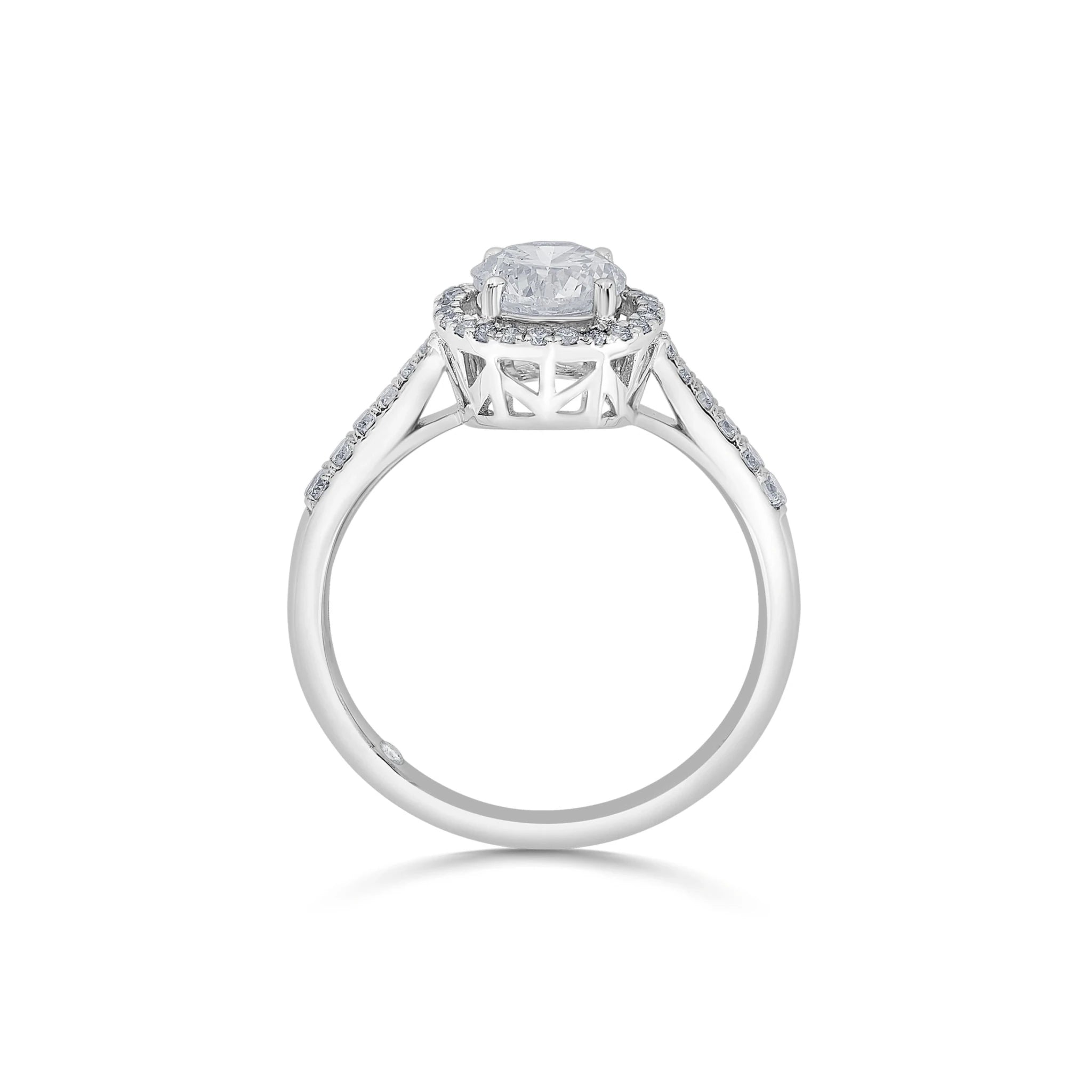 Solitaire Starburst Halo Ring - Zen Diamond India