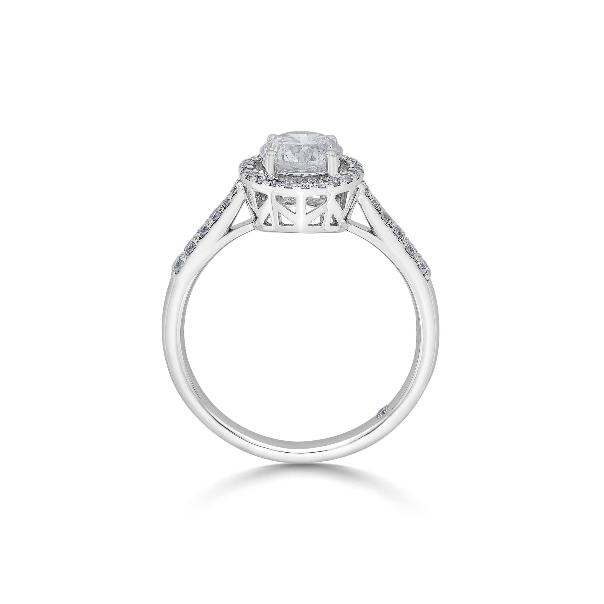 Zen Pirlanta 0.90 cts Round Halo Solitaire Ring