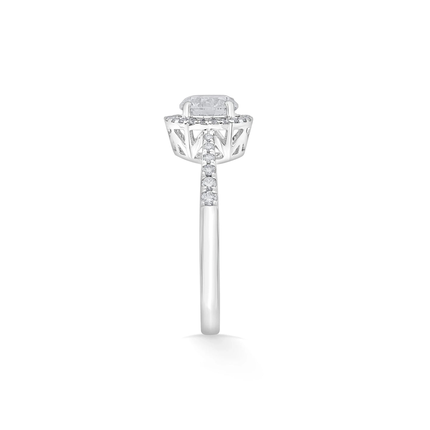 Solitaire Starburst Halo Ring - Zen Diamond India