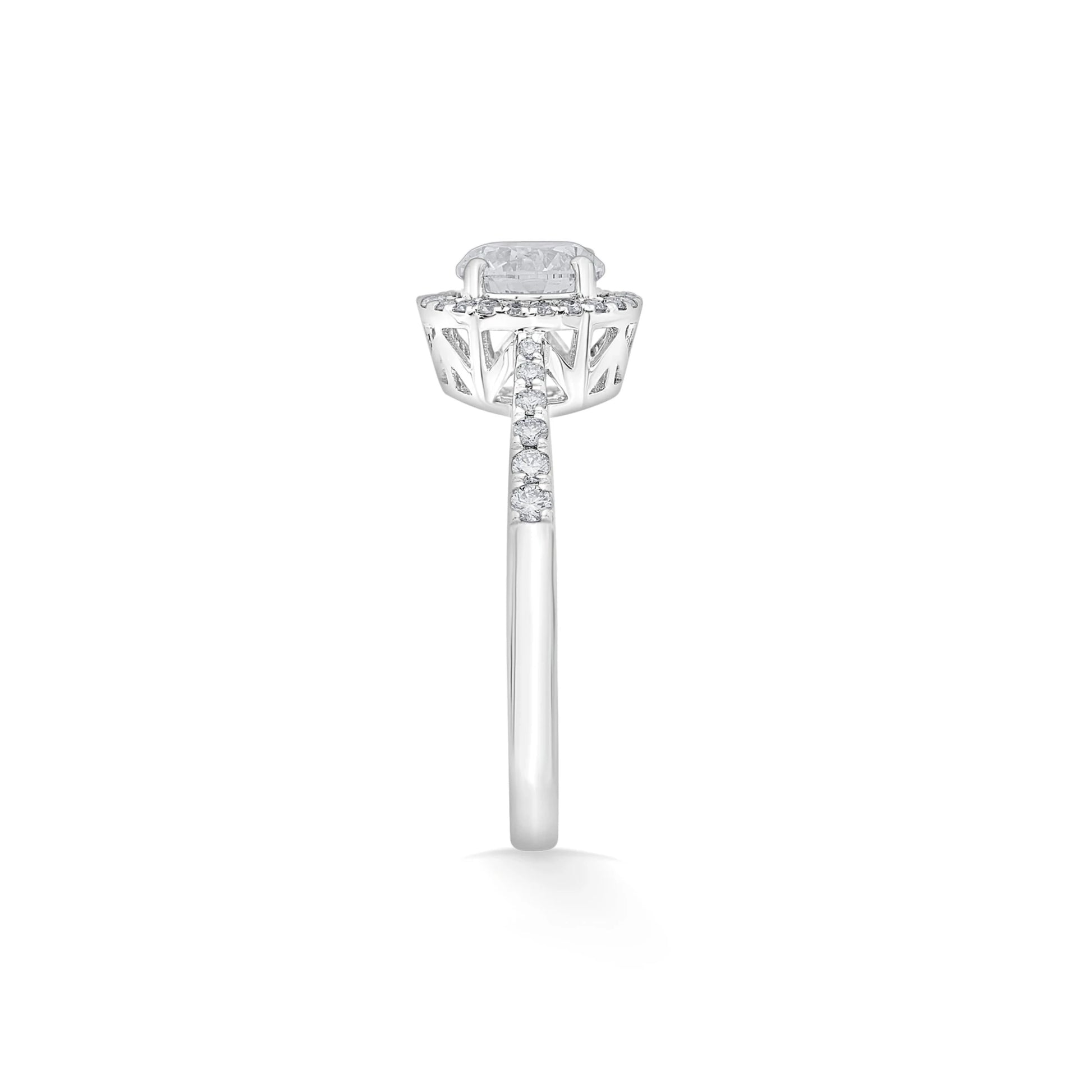 Solitaire Starburst Halo Ring - Zen Diamond India
