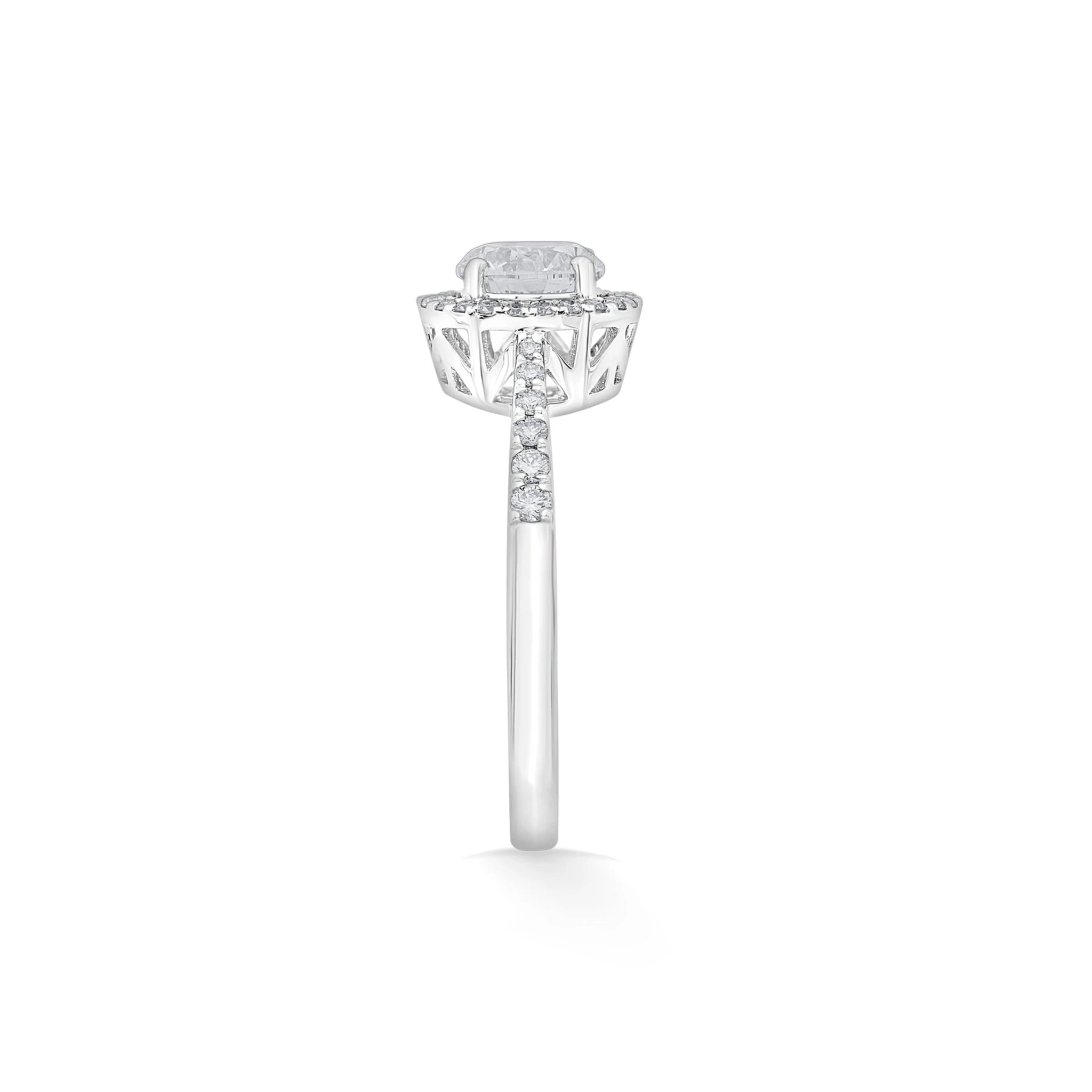 Solitaire Starburst Halo Ring - Zen Diamond India