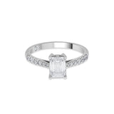 Solitaire Regal Radiance Emerald - Cut Ring - Zen Diamond India