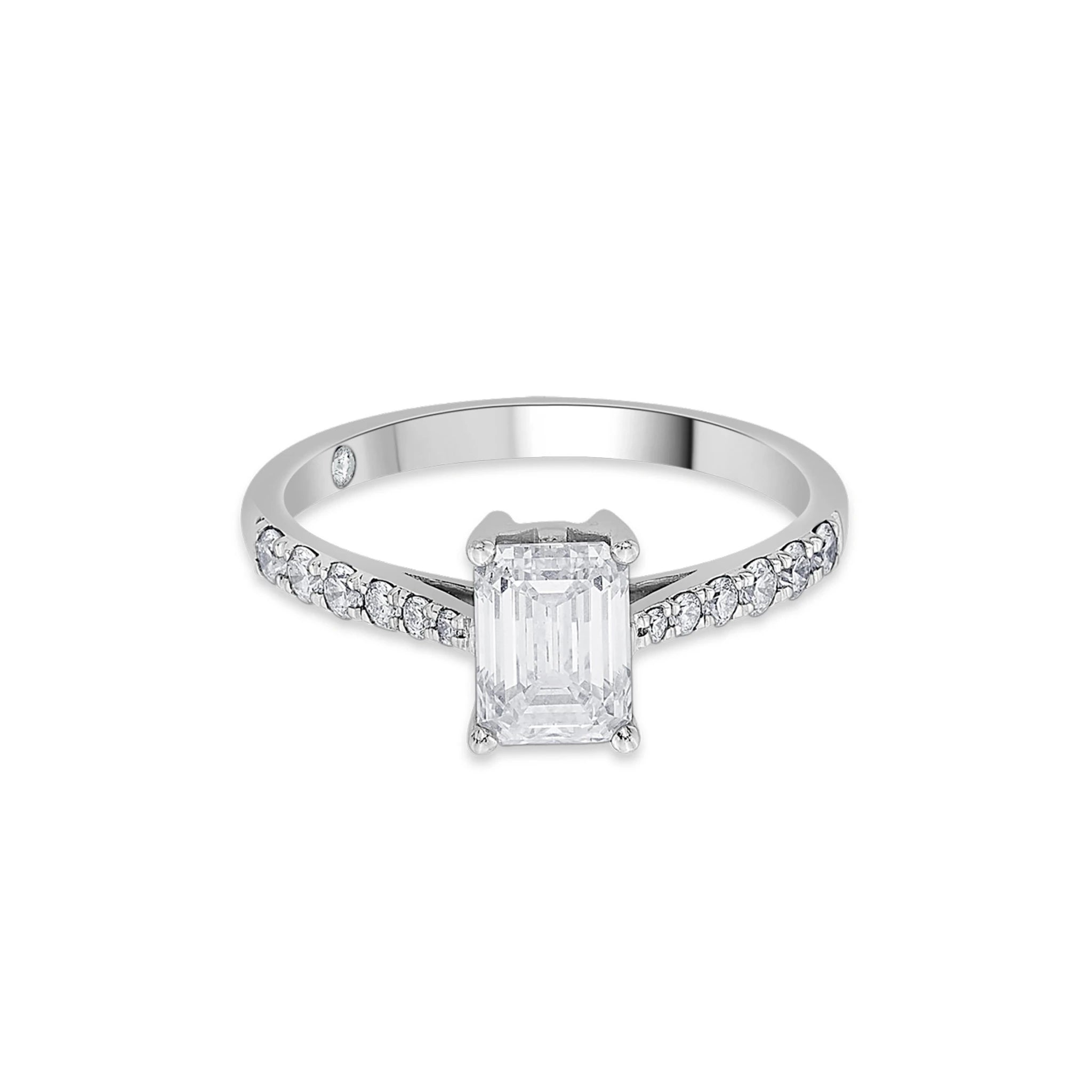 Solitaire Regal Radiance Emerald - Cut Ring - Zen Diamond India