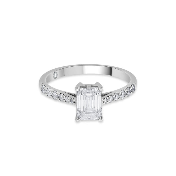 Solitaire Regal Radiance Emerald - Cut Ring - Zen Diamond India