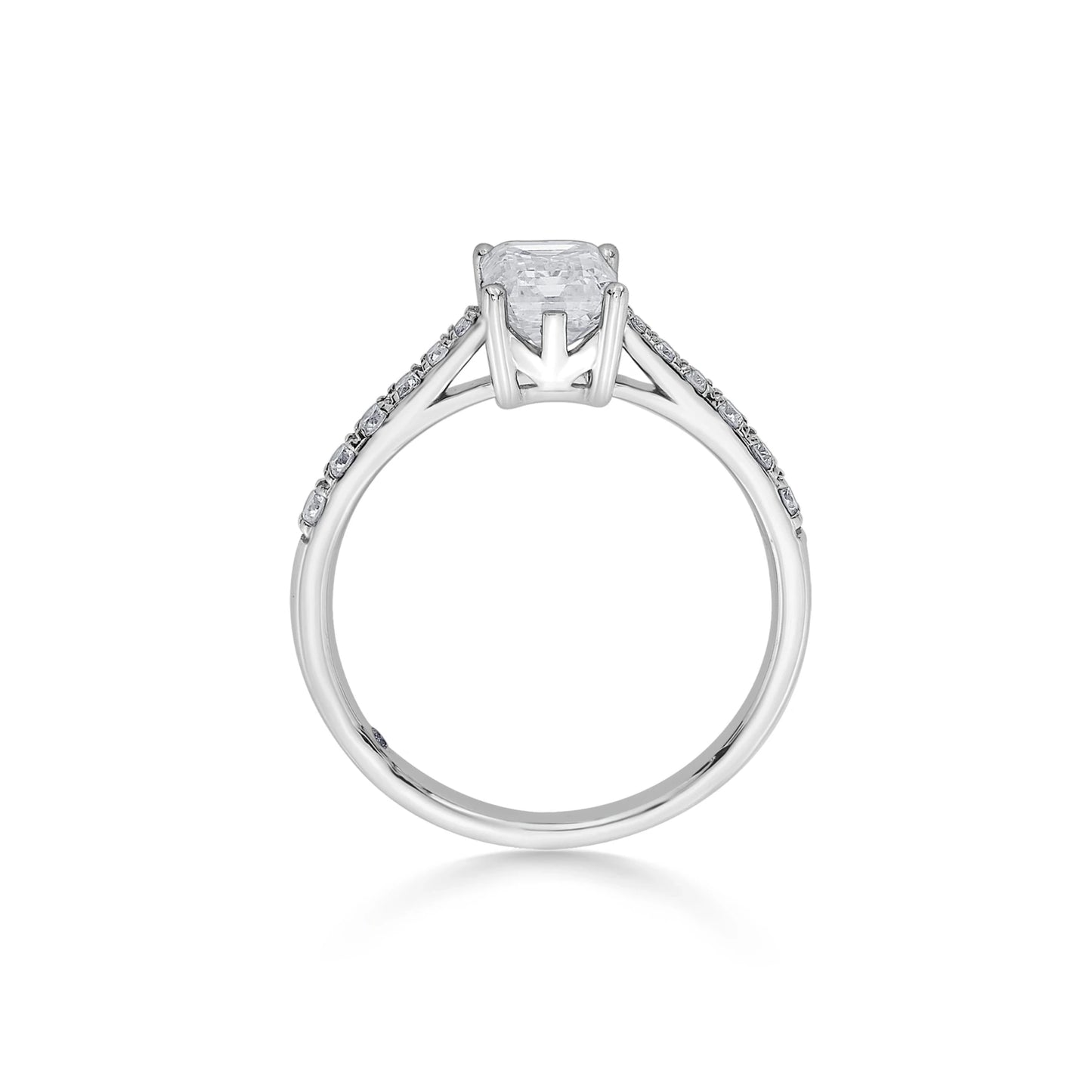Solitaire Regal Radiance Emerald - Cut Ring - Zen Diamond India