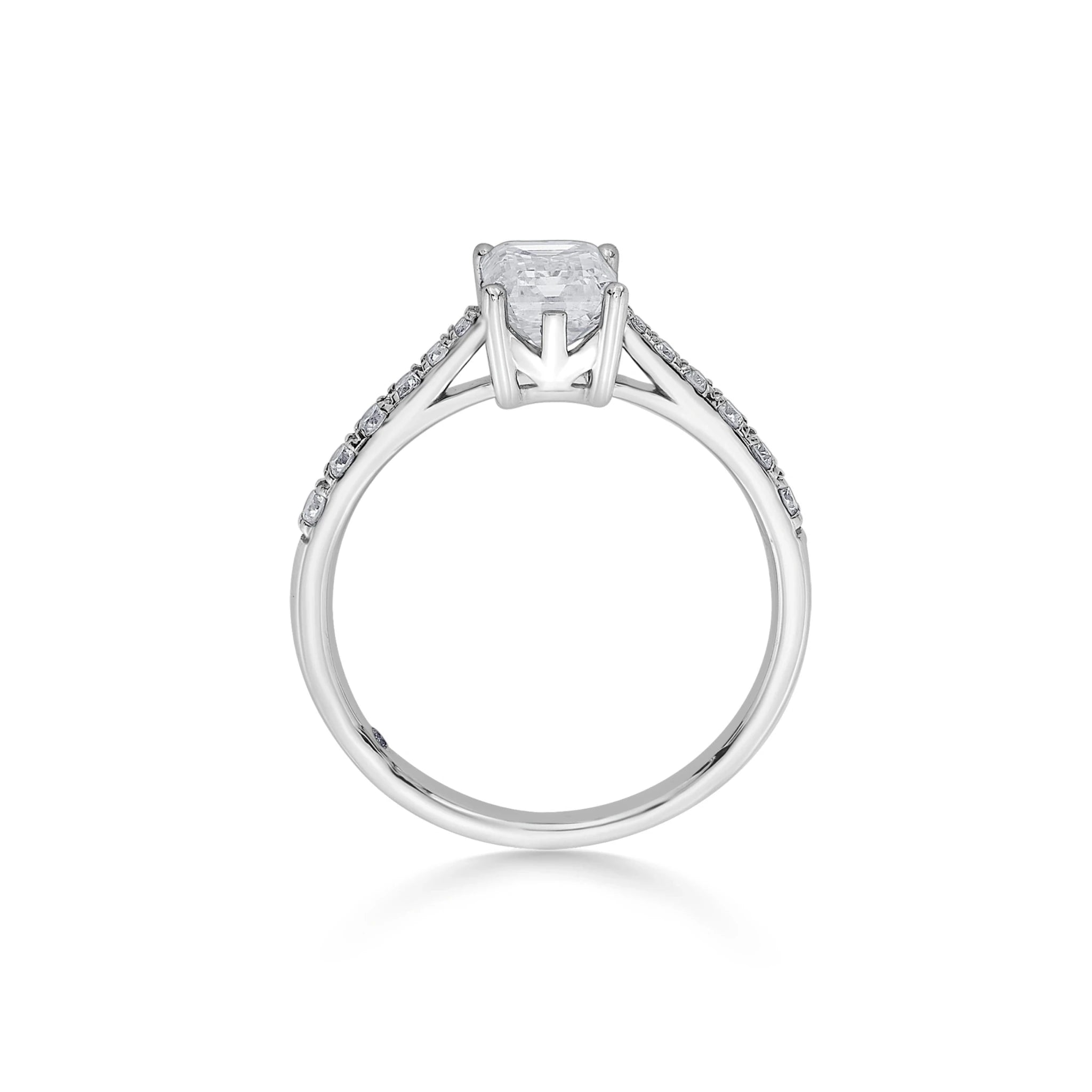 Solitaire Regal Radiance Emerald - Cut Ring - Zen Diamond India