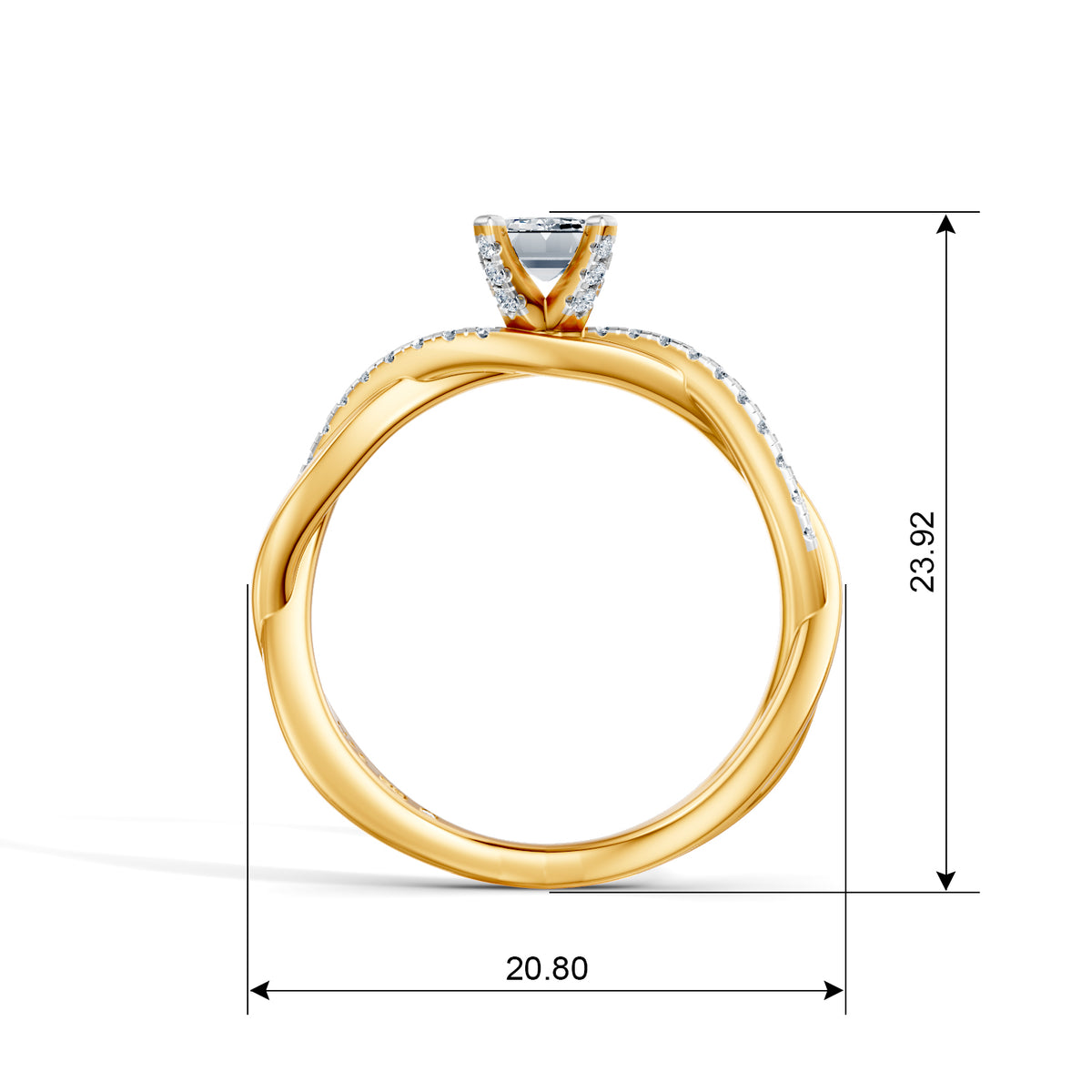 Emerald Cut Eternal Solitaire Engagement Ring