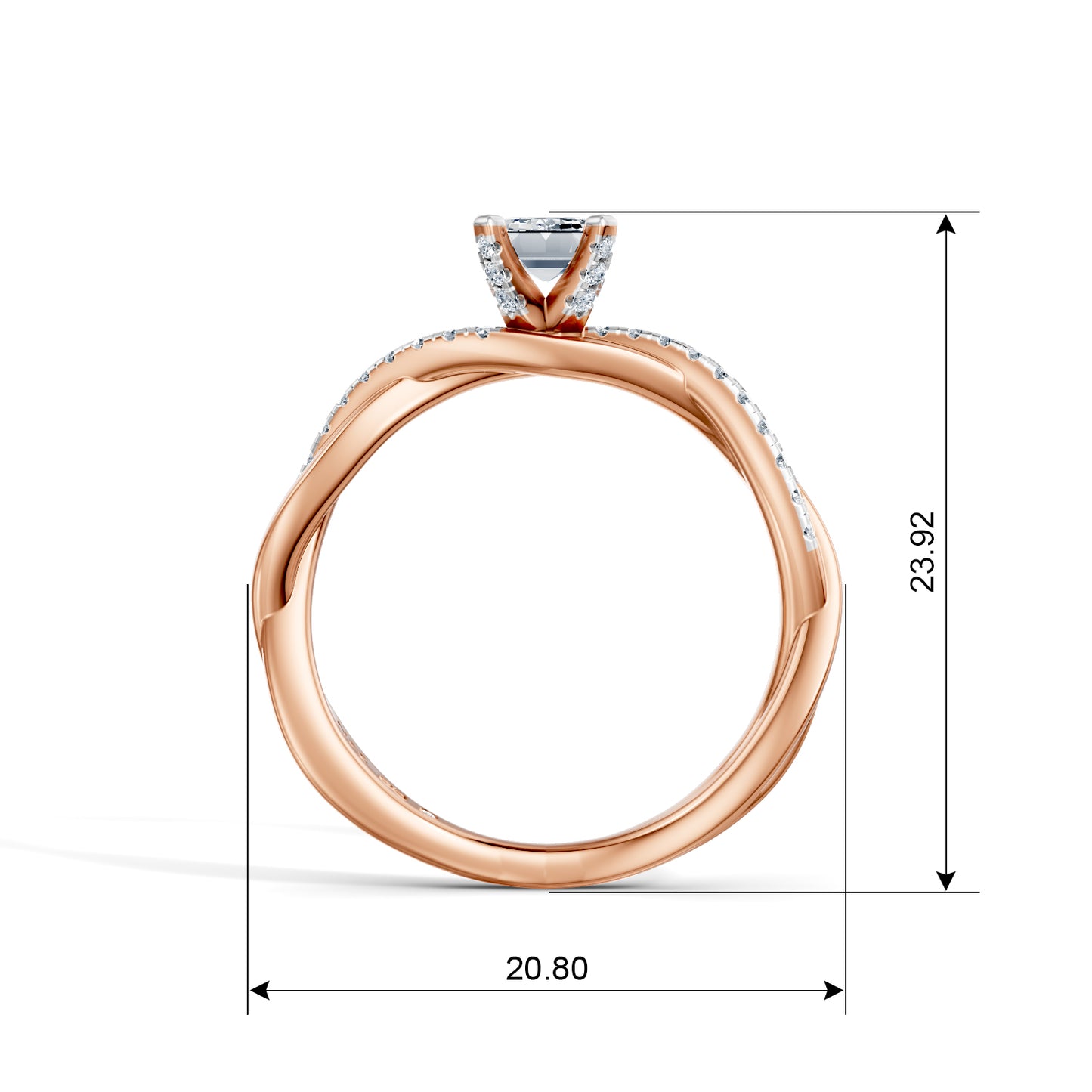 Emerald Cut Eternal Solitaire Engagement Ring