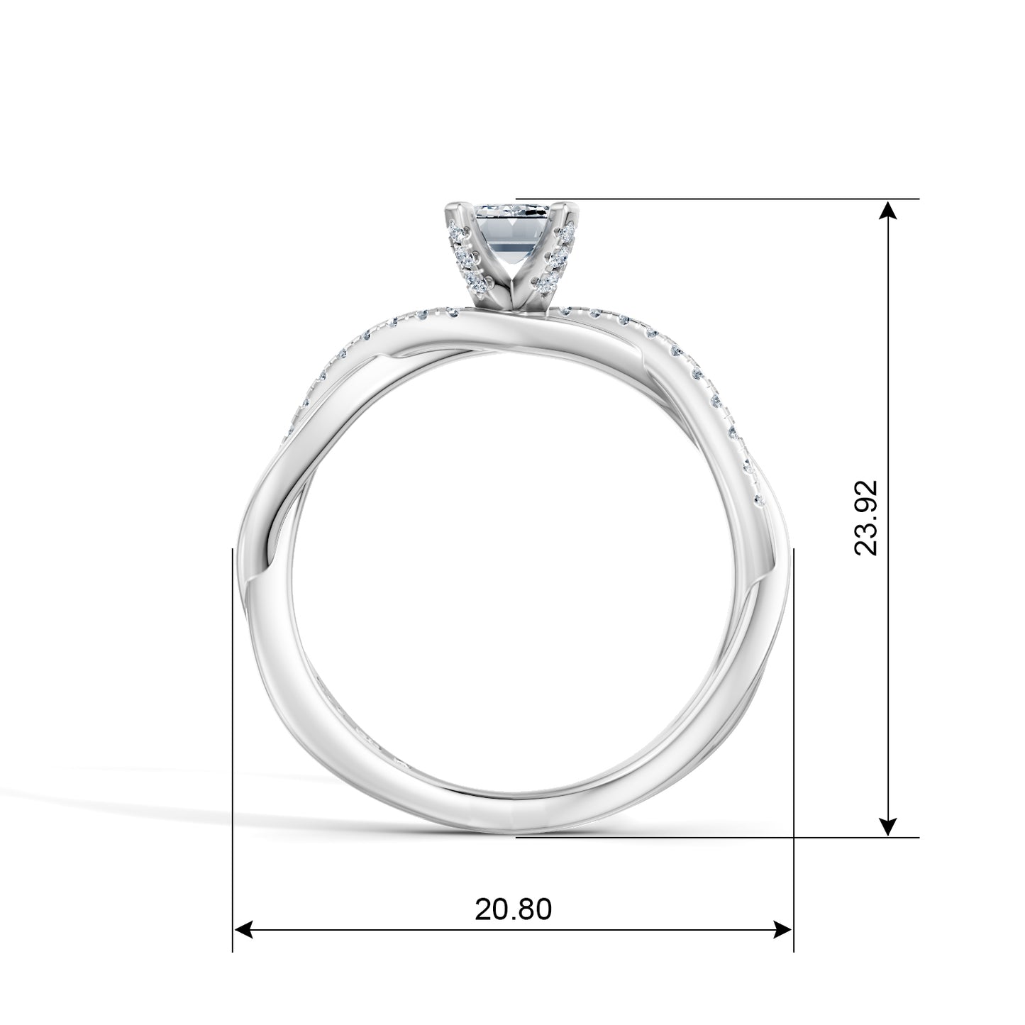 Emerald Cut Eternal Solitaire Engagement Ring