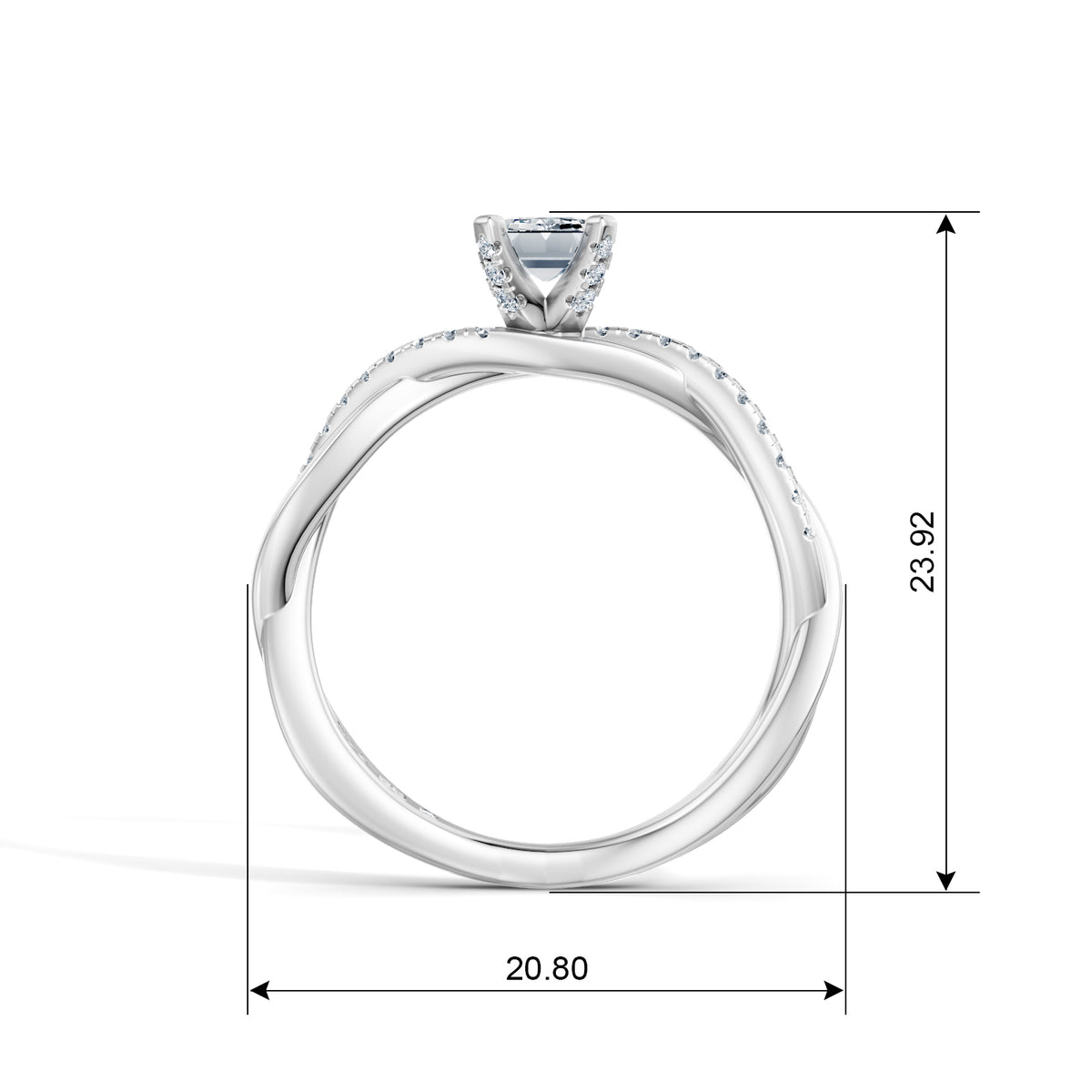 Emerald Cut Eternal Solitaire Engagement Ring