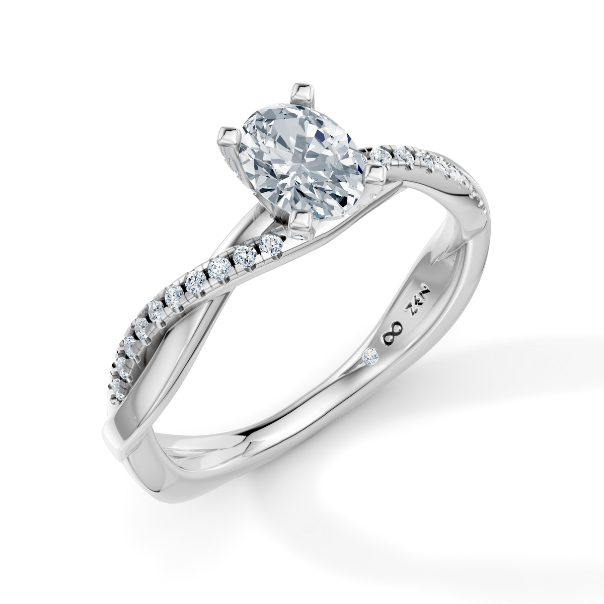 Oval Eternal Solitaire Engagement Ring