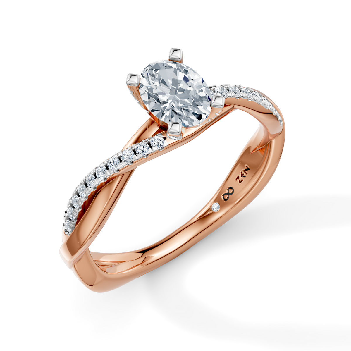 Oval Eternal Solitaire Engagement Ring