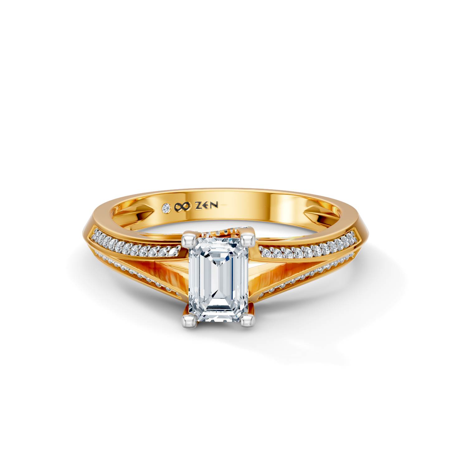 Emerald Cut Radiance Solitaire Engagement Ring