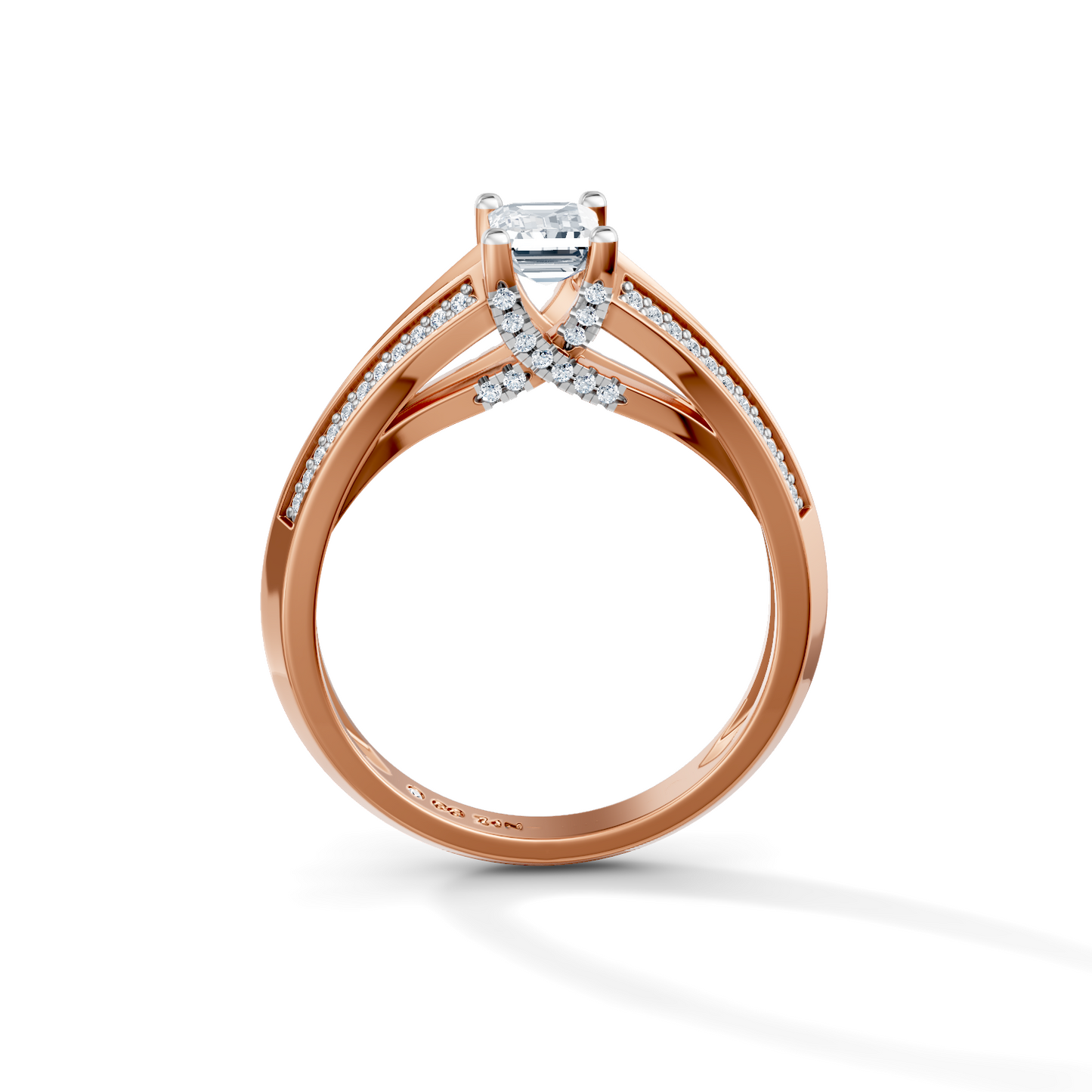 Emerald Cut Radiance Solitaire Engagement Ring