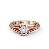 Emerald Cut Radiance Solitaire Engagement Ring
