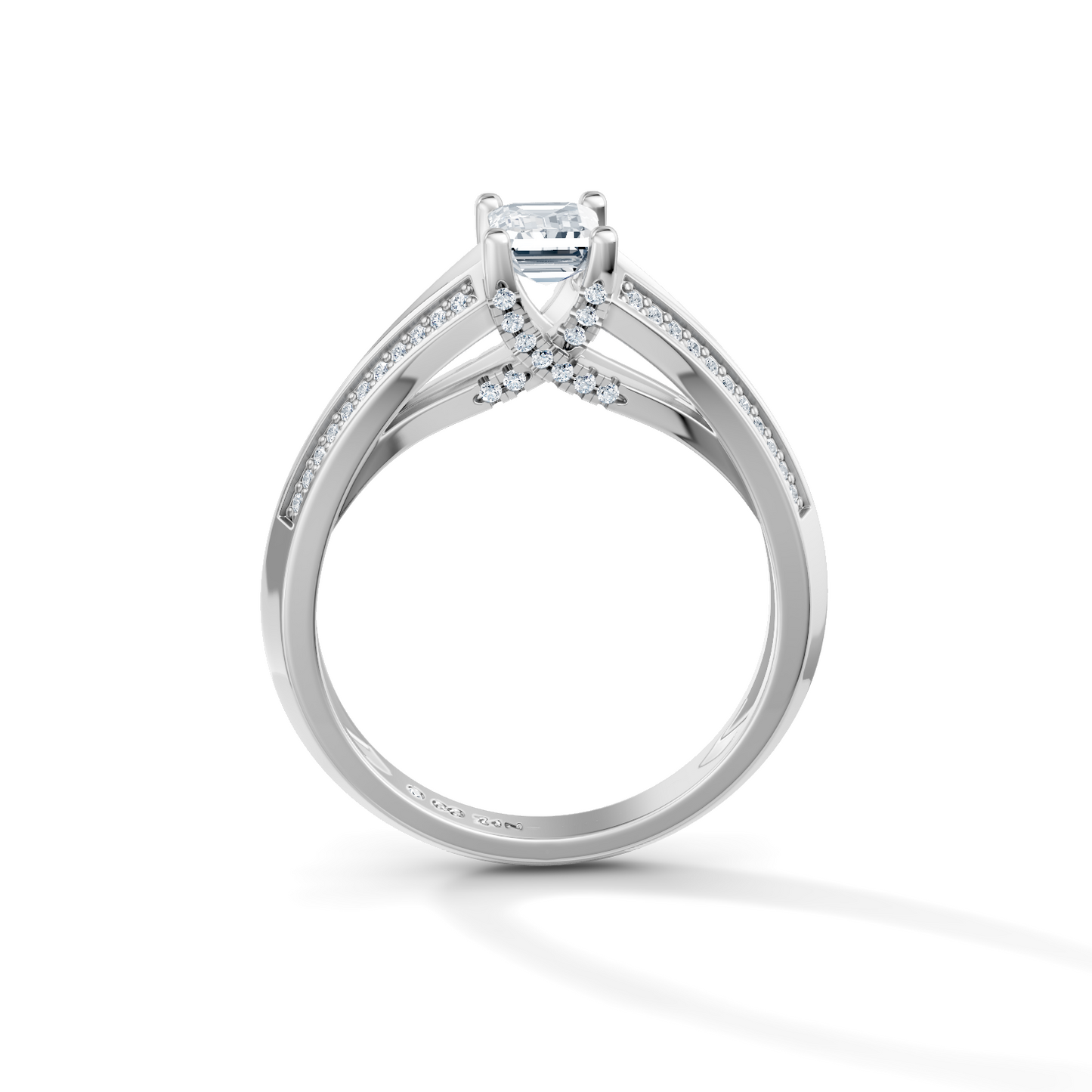 Emerald Cut Radiance Solitaire Engagement Ring