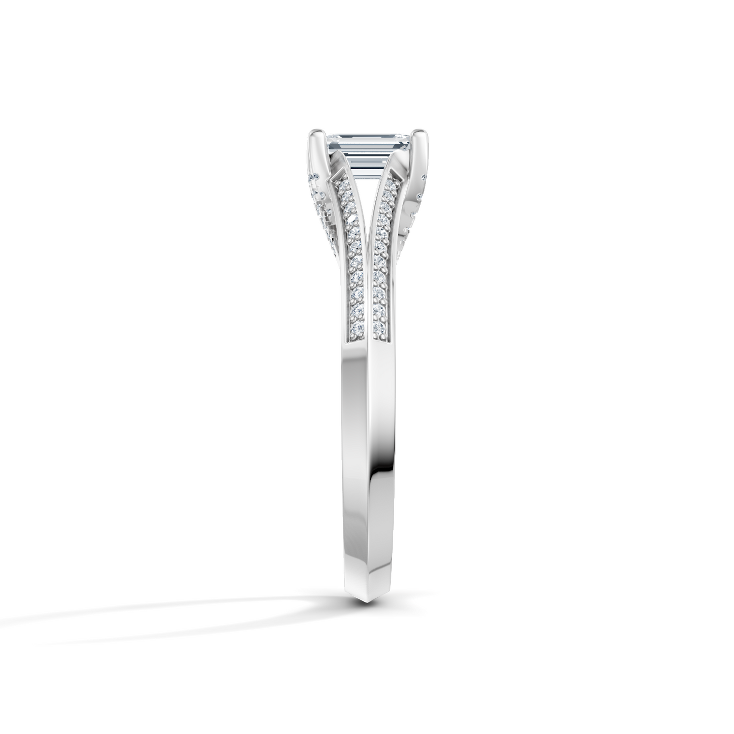 Emerald Cut Radiance Solitaire Engagement Ring