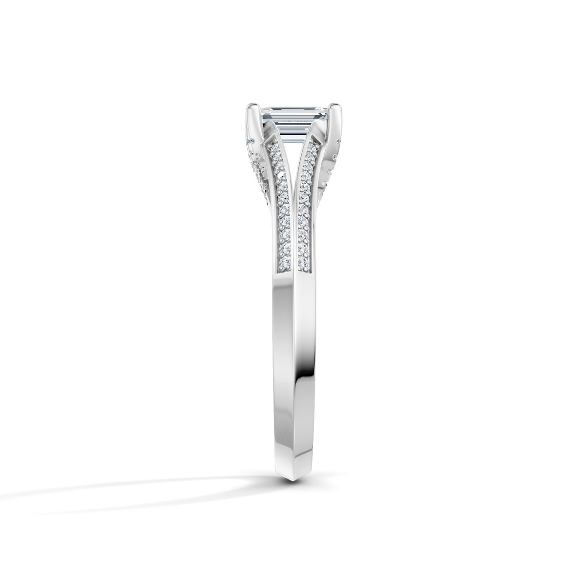 Emerald Cut Radiance Solitaire Engagement Ring