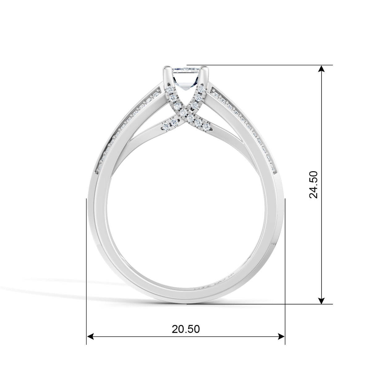 Emerald Cut Radiance Solitaire Engagement Ring