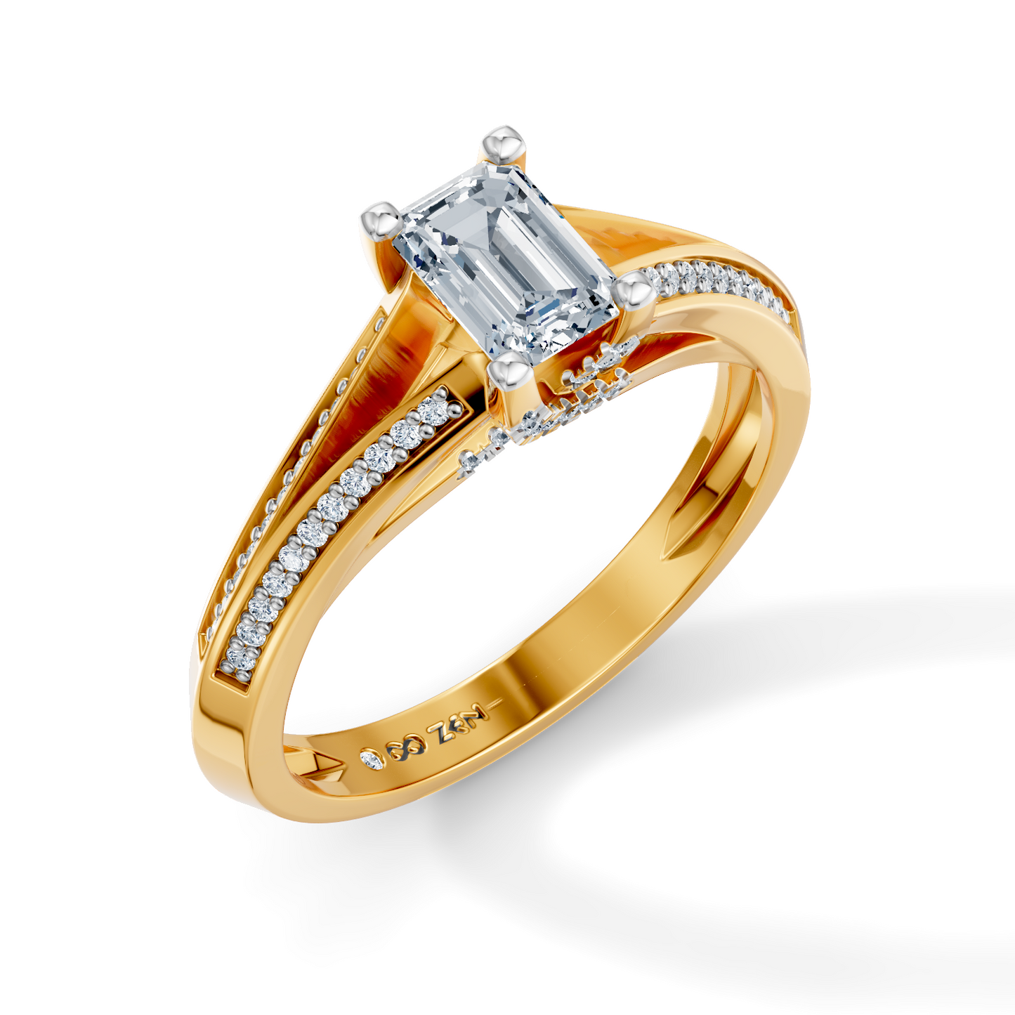 Emerald Cut Radiance Solitaire Engagement Ring
