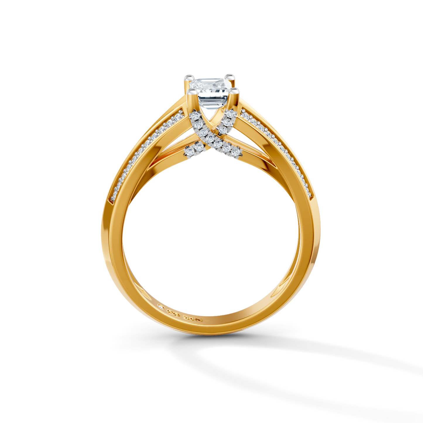 Emerald Cut Radiance Solitaire Engagement Ring