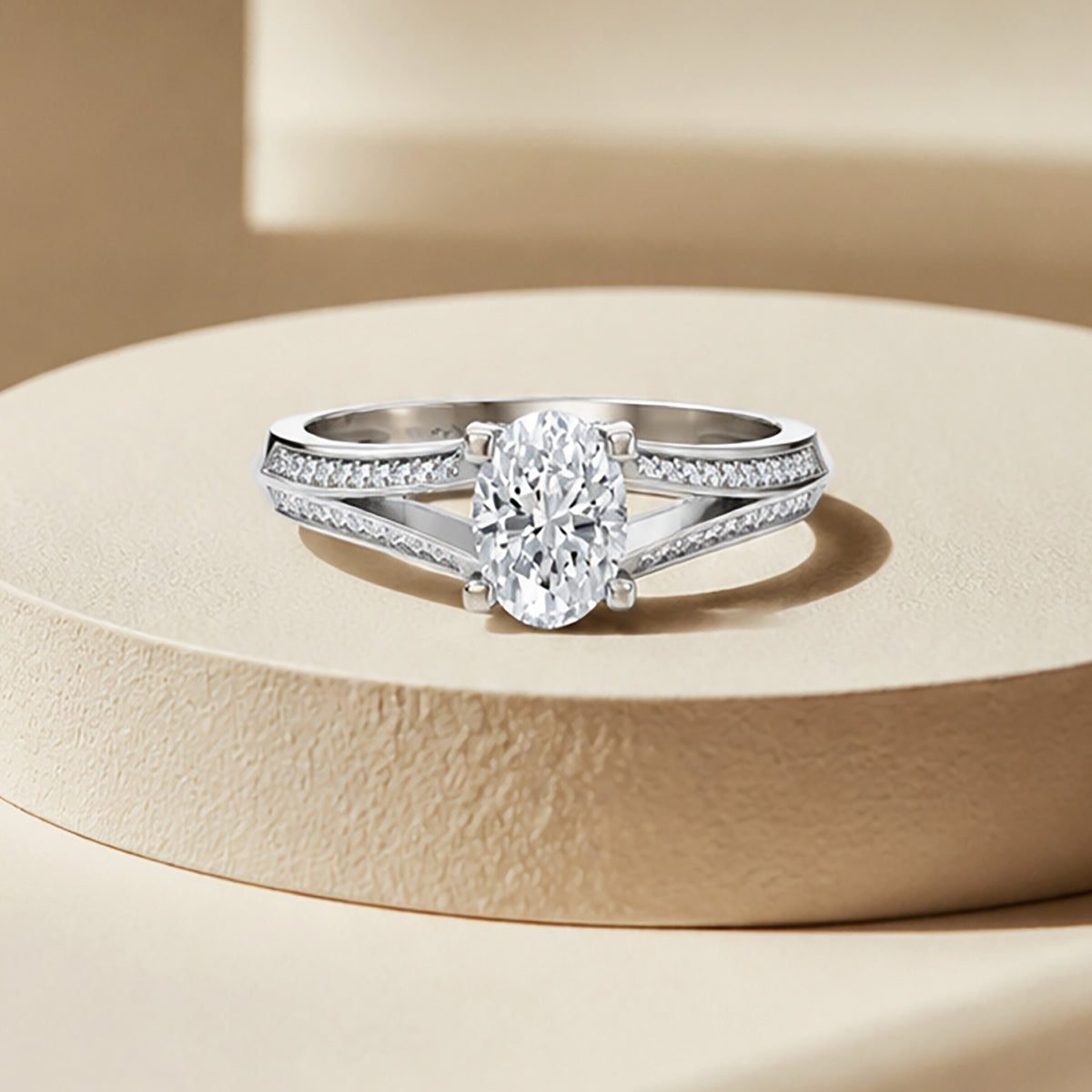 Oval Radiance Solitaire Engagement Ring