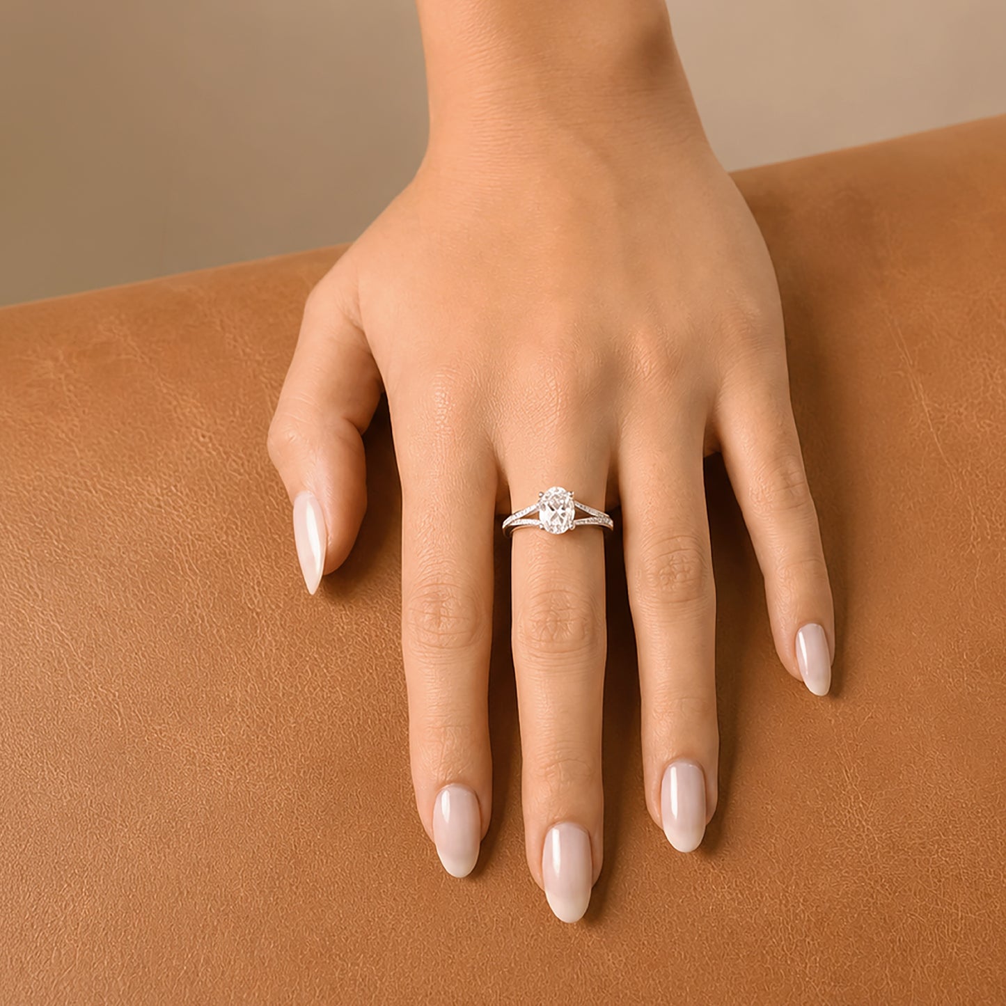 Oval Radiance Solitaire Engagement Ring