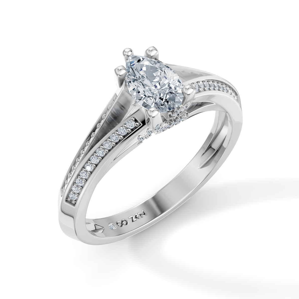 Pear Radiance Solitaire Engagement Ring