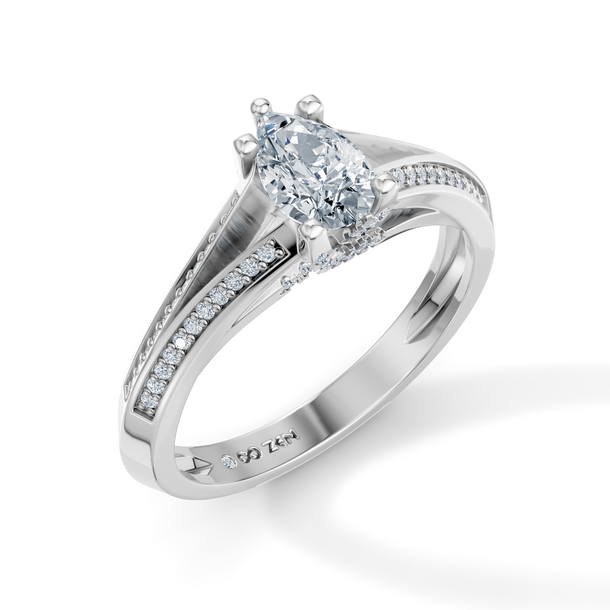 Pear Radiance Solitaire Engagement Ring