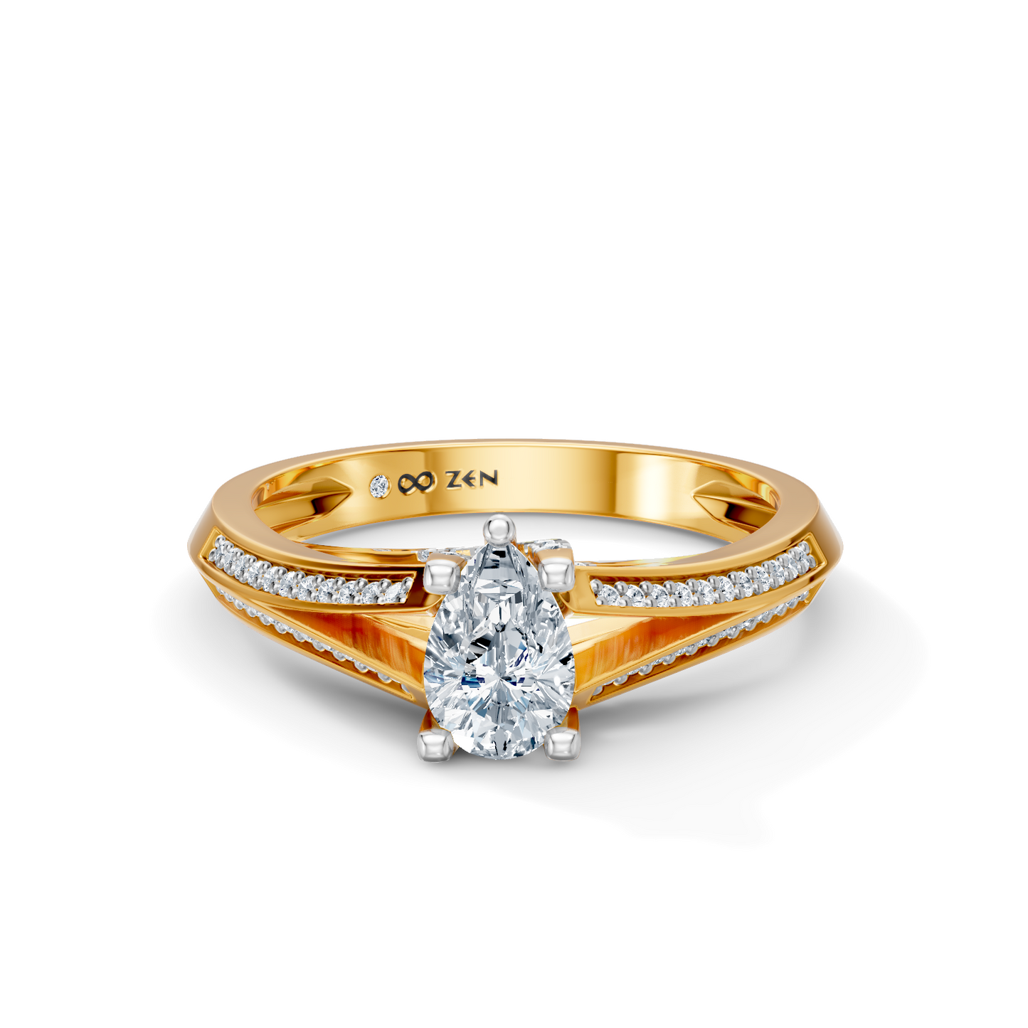 Pear Radiance Solitaire Engagement Ring