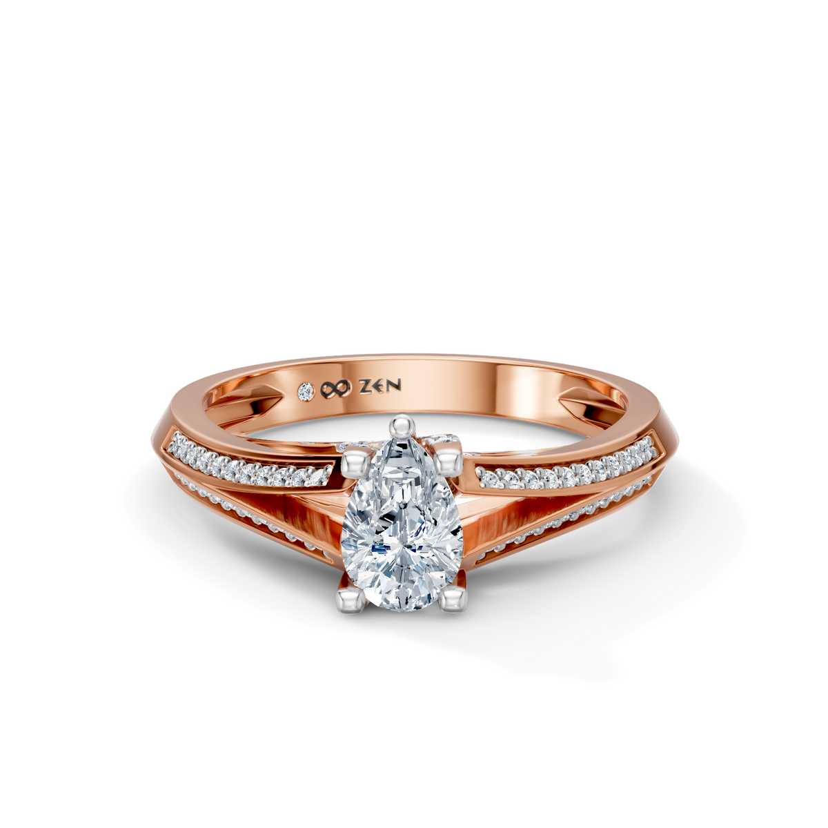 Pear Radiance Solitaire Engagement Ring