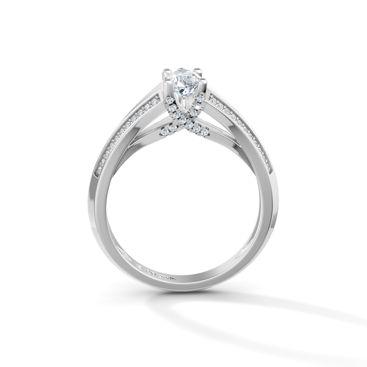 Pear Radiance Solitaire Engagement Ring