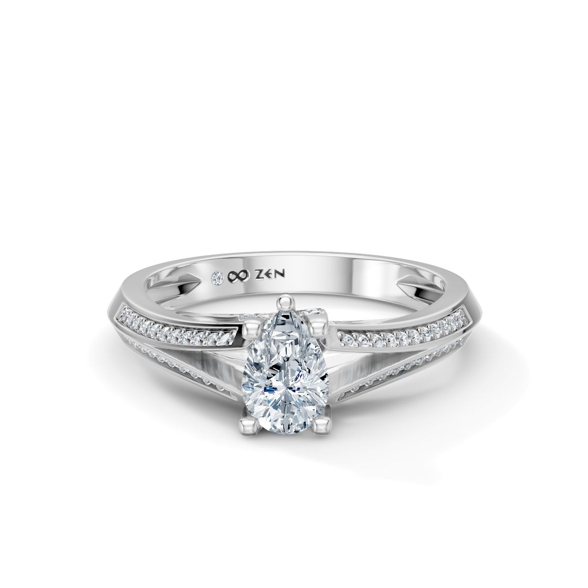 Pear Radiance Solitaire Engagement Ring