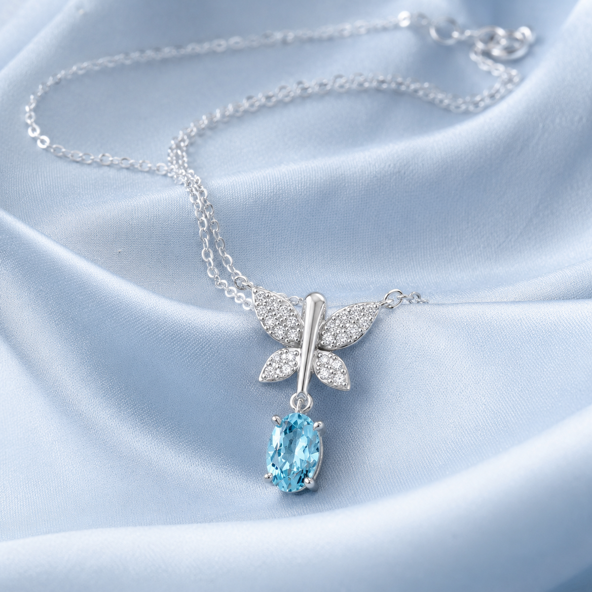 Gem Pop Azure Flutter Pear Drop Pendant
