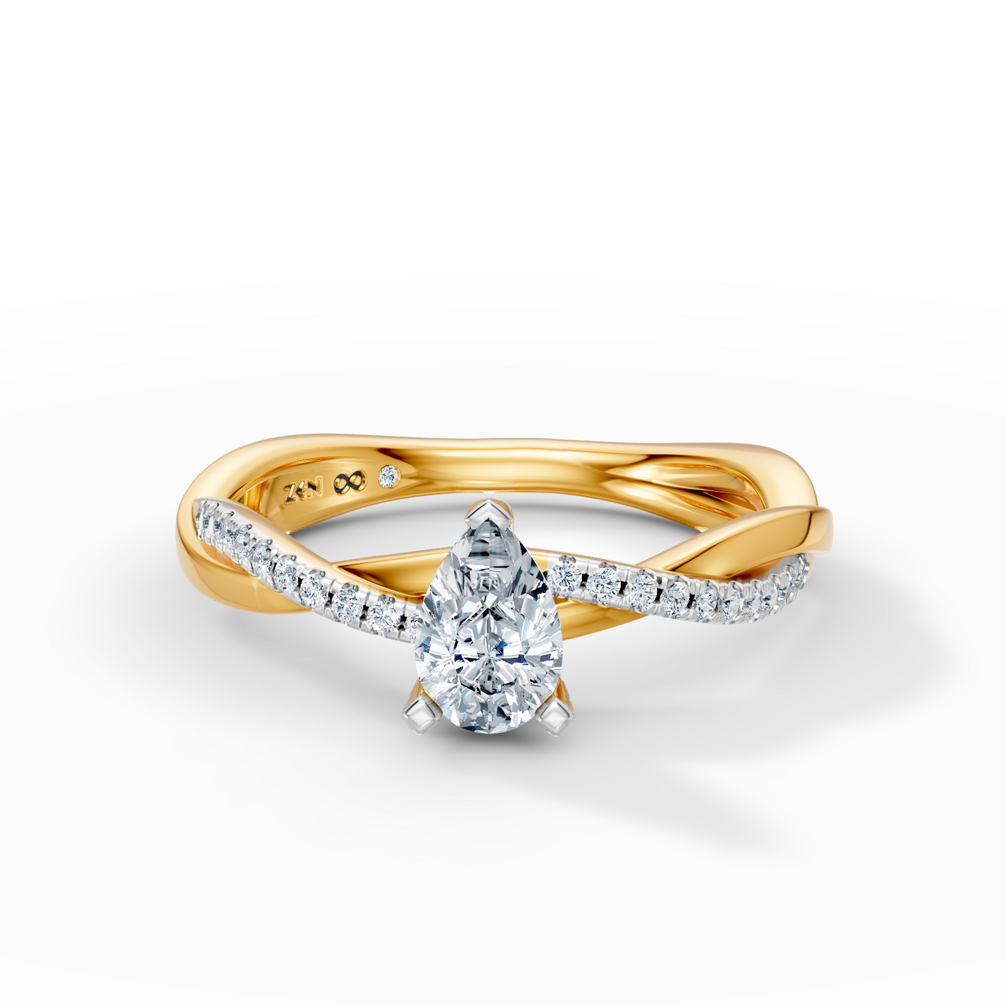 Pear Eternal Solitaire Engagement Ring