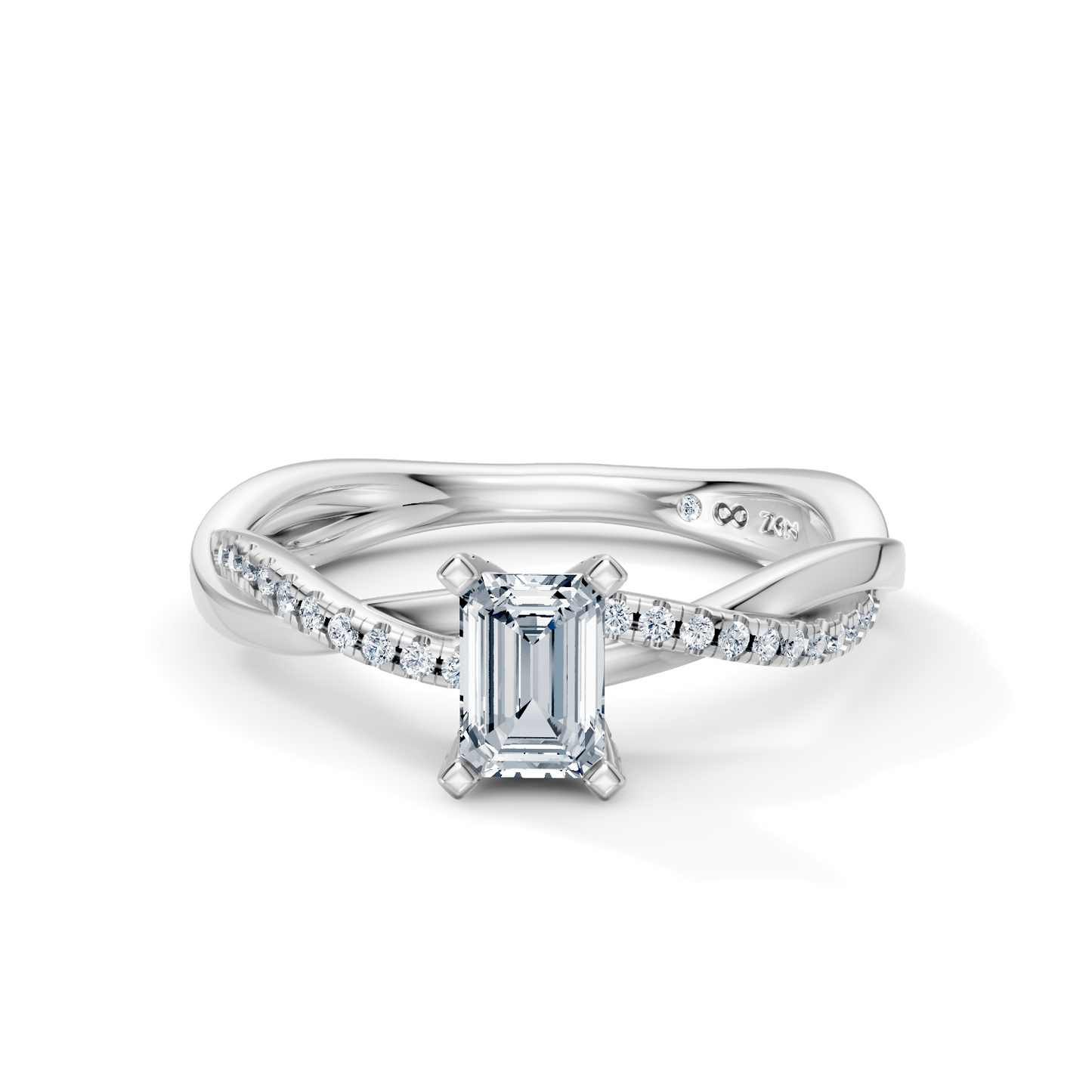Emerald Cut Eternal Solitaire Engagement Ring