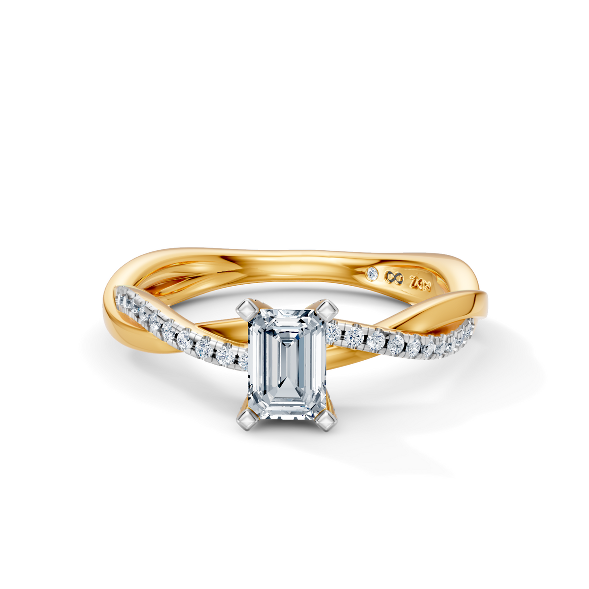 Emerald Cut Eternal Solitaire Engagement Ring