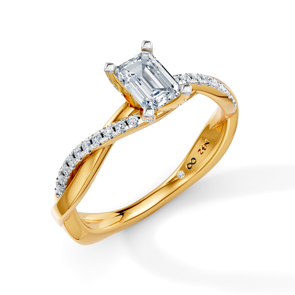Emerald Cut Eternal Solitaire Engagement Ring