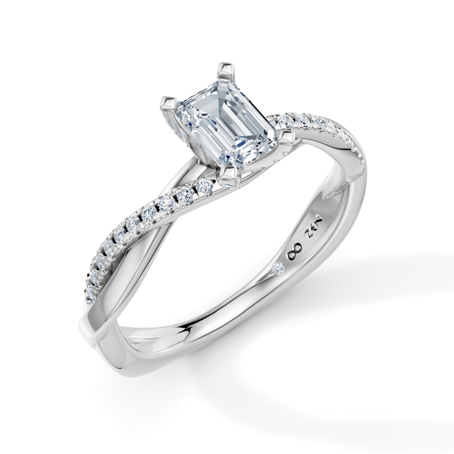 Emerald Cut Eternal Solitaire Engagement Ring