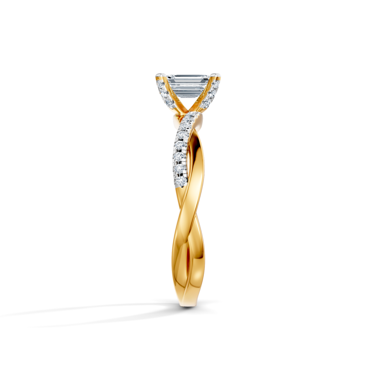 Emerald Cut Eternal Solitaire Engagement Ring
